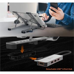 j5create Height Adjustable Notebook Stand - Up to 40.6 cm (16") Screen Support - 9.98 kg Load Capacity - 27.4 cm Height x 
