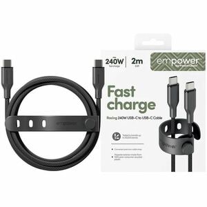 PanzerGlass empower™ by ® Racing 240W USB-C to USB-C Cable | USB 2.0 | 2M | Space Black. Product colour: Black