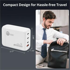SIIG 100W GaN PD Combo Charger - 3C1A - 100W GaN PD Combo Power Charger - 3C1A - USB-C Charging Station - Portable USB Typ
