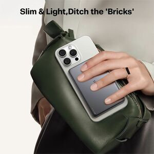 TORRAS MiniMag Stromspeicher - Grau - für MagSafe-fähiges Gerät, Smartphone, iPhone - Lithium-Polymer (Li-Polymer) - 5000 