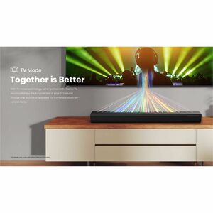 Hisense HS1000 2.0 Bluetooth Barra de Sonido - 120W RMS - Negro - Montaje en pared - 40Hz a 20kHz - Dolby Digital, Dolby D