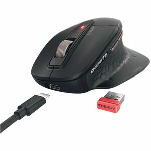 CHERRY STREAM JD-857M Rugged Mouse - Bluetooth/Radio Frequency - USB Type A - 7 Button(s) - Black - Cable/Wireless - 2.40 