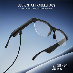 4smarts SoundGlasses Sport 2 Smart-Brille - Eye, Ohren Tragbar - Schwarz - Musik-Player, Telefon - Ja - Bluetooth - Blueto