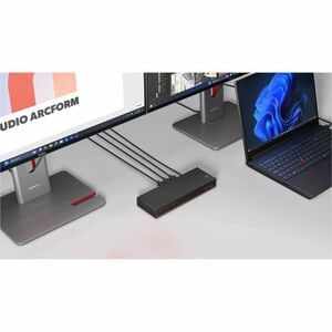 Lenovo Thunderbolt 5 Docking Station for Monitor, Mobile Workstation - Charging Capability - 265 W - Eclipse Black - 4 Dis