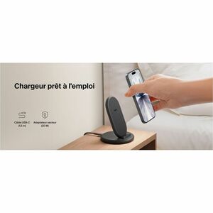 Belkin BoostCharge Induktionsladegerät - Schwarz - für Qi-fähiges Gerät, Smartphone, iPhone - Eingangsstecker: USB - Tempe
