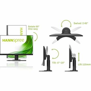 Hannspree HP241PJB 24" Class Full HD LED Monitor - 16:9 - 60.5 cm (23.8") Viewable - In-plane Switching (IPS) Technology -