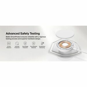 Belkin UltraCharge Induction Charger - White - For iPhone - Input connectors: USB - Magnetic, Qi2 Certified, Magnetic Alig