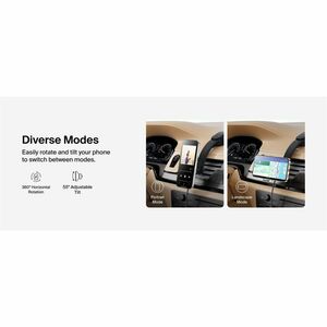 Belkin BoostCharge Smartphone, Car, iPhone SmartPhone Holder - Landscape - Aluminium Alloy - 1 - Magnetic, Wireless Chargi