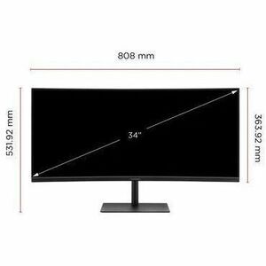 ViewSonic VG3419C-2 34 Zoll Klasse UW-QHD Gekrümmter Bildschirm LED-Monitor - 21:9 Format - 86,4 cm (34 Zoll) Viewable - V