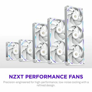 NZXT RF-U36PN-W1 Cooling Fan - PC, Radiator, Heatsink - 2 x Fan(s) - 176.70m³/h Maximum Airflow - 3100 rpm - Magnetic Levi