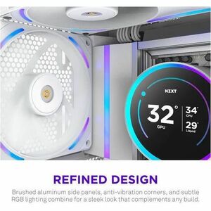 NZXT RF-U14PN-W1 Cooling Fan - PC, Motherboard, Radiator, Heatsink - 140 mm Maximum Fan Diameter - 1 x Fan(s) - 197.08m³/h