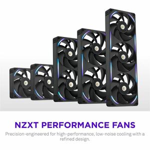 NZXT RF-U28PN-B1 Cooling Fan - PC, Motherboard, Radiator, Heatsink - 140 mm Maximum Fan Diameter - 2 x Fan(s) - 197.08m³/h