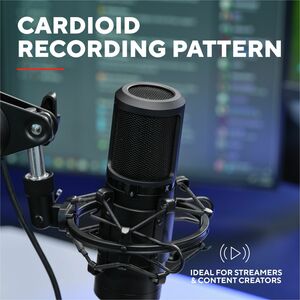 Microphone EMITA II+ avec bras articulé - GXT270-Filtre Anti-Pop et Anti-Vent, Gamer USB Micro avec Directivité Cardioïde 