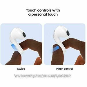 Samsung Galaxy Buds4 SM-R540 True Wireless Earbud Stereo Earset - White - Bixby, Gemini - Binaural - In-ear - Bluetooth