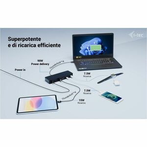 Docking station i-tec 11 Porta(e) Thunderbolt 4 per Monitor, Computer portatile, Microfono, Tablet PC, Desktop PC - Compat
