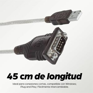 Manhattan 45 cm Serial/USB Data Transfer Cable - Cable for Modem, Camera, Label/Receipt Printer, Card Reader, Bar Code Rea
