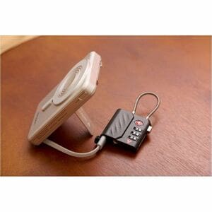 Verbatim Combination Padlock - 1 - Acrylonitrile Butadiene Styrene (ABS), Braided Stainless Steel - Black