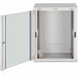 Digitus Dynamic-N 16U Wall Mountable Enclosed Cabinet Rack Cabinet for Networking, Server - Light Grey - Steel, Glass, She