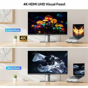 Foldable Laptop Stand with Docking Station (2USB-A 5Gbps + USB-C 5Gbps + HDMI 4K 60Hz + SD/Micro SD + PD 100W)