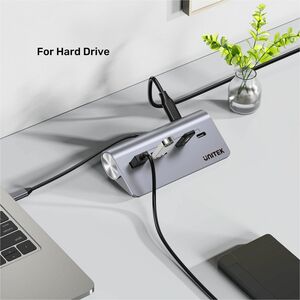 Unitek uHUB H1337A USB Hub - USB Type C - 640 MB/s - Desktop, Notebook, Flash Drive, Printer - Space Gray - 4 Total USB Po