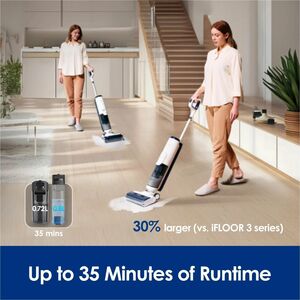 Tineco iFLOOR 5 Breeze Aspirapolvere a bastone 2 in 1 Batteria Secco e bagnato Senza sacchetto Bianco, Nero