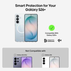 Belkin SheerForce Case for Samsung Galaxy S26+ Smartphone - Grippy Side Grooves - Clear - Drop Resistant, Shock Absorbing,