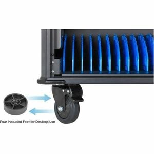 Laptop Charging Cabinet Desktop via AC Adapter (EU) 20-bay, Install device's AC Adapter (power cables) into unit, Suitable