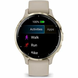 Garmin Venu 3S Smart Watch - Round Case Shape - 41 mm Case Height - 41 mm Case Width - Soft Gold Stainless Steel Body Colo