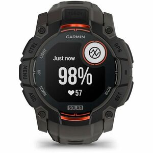 Garmin Instinct 3 Smart Watch - Black Body Color - Charcoal Band Color - Aluminium Body Material - Fiber Reinforced Polyme
