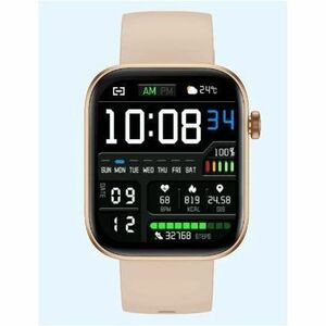 Carneo Zenith HR+ Smart Watch - Gold, Rose Gold Body Color - Tempered Glass Body Material - Pedometer - Phone, Text Messag