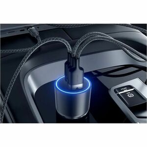 THREE-PORT USB-C + C + A (100W + 65W + 36W) CAR CHARGER BLACK A