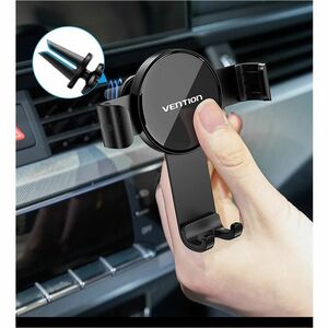 Vention KCGB0 Smartphone, Car, iPhone SmartPhone Holder - 112.1 mm x 73 mm x 83.5 mm x - Silicone, ABS - Black - Air Vent,