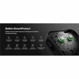 Belkin UltraCharge Power Bank - Black - For iPhone, iPad Air, iPad mini, iPad Pro - 10000 mAh - 45 W - USB Type-C Connecto
