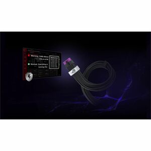 The ROG Equalizer is an etched 12V-2x6 PCIe cable that delivers balanced PSU-to-ROG Equalizer power to minimize current va