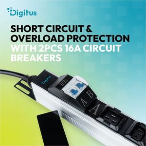 Digitus PDU - Basic - 24 x IEC 60320 C13, 2 x IEC 60320 C19 - 32 A - 230 V AC Input - Overload Protection - 0U - 3 m Cord 