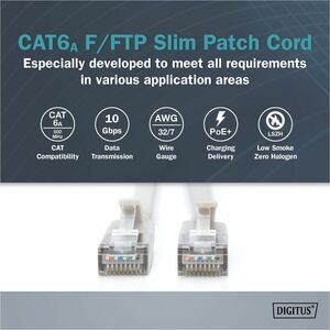 Digitus 2 m Category 6a Network Cable - 10 Piece - Cable for Network Device - First End: 1x RJ-45 Network - Male - Second 