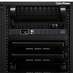 CyberPower OR700LCDRM1U Smart App LCD UPS Systems - 700VA/400W, 120 VAC, NEMA 5-15P, 1U, Rackmount, 6 Outlets, LCD, PowerP