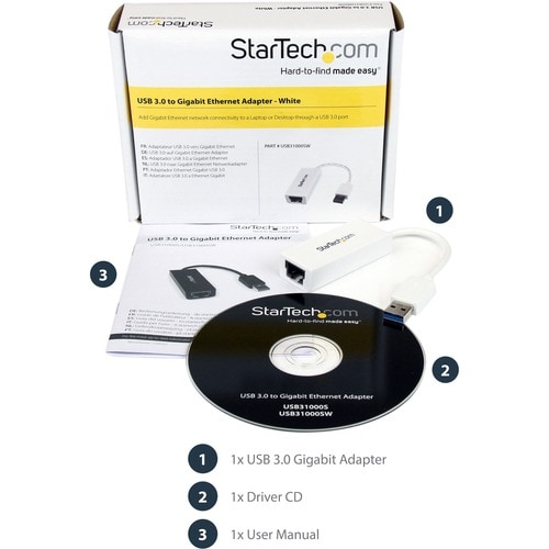 StarTech.com Adaptador Tarjeta de Red Externa NIC USB 3.0 a Ethernet Gigabit de 1 Puerto - RJ45 - 1x USBA - 10/100/1000 - 