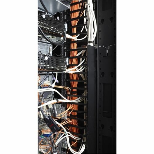 APC by Schneider Electric AR7580A Cable Organizer - Black - 2 Each Pack - TAA Compliant - Cable Pass-through - 42U Rack He
