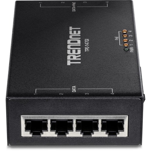 Injecteur POE TRENDnet TPE-147GI - Conforme aux normes TAA - 120 V AC, 230 V AC Entrée - 55 V CC, 1,30 A Sortie - 65 W