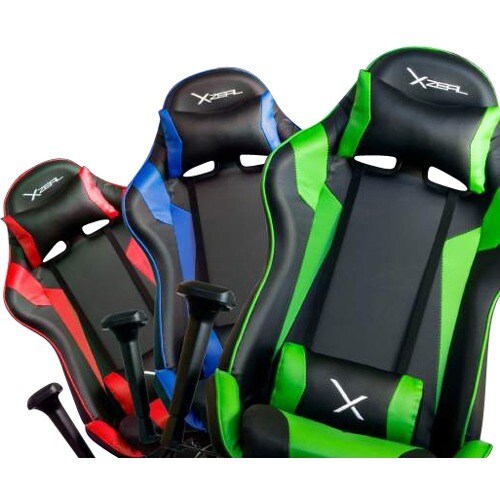 Sillón de Juego XZEAL XZ10 - Espuma, Acero, Metálico, Cloruro de Polivinilo (PVC) - Negro, Azul