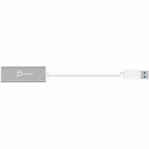 j5create JUE130-N Gigabit Ethernet Adapter for MacBook - 10/100/1000Base-T - Silver - USB 3.0 Type A - 1000 Mbit/s Data Tr