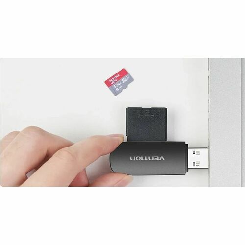 Vention CLEB0 Flash Drive/Flash Card Reader - USB 2.0 Type A - 1 - 512 GB Flash Drive - 480 MB/s - SD, microSDHC, SDHC, SD