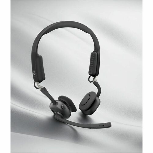 Shokz OpenMeet Wireless Open-ear, Over-the-head, On-ear, Over-the-ear Stereo Earset - Black - Binaural - Open - 2900 cm - 