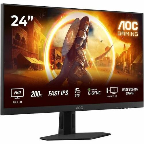 AOC 24G4HRE 24.0" (61.0 cm) Class Full HD Gaming LED Monitor - 16:9 - Black, Red - 23.8" (60.5 cm) Viewable - Fast IPS - W