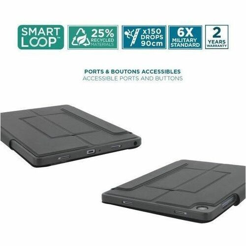 MOBILIS C2 Tastatur/Cover (Folie) für 27,9 cm (11 Zoll) Samsung Galaxy Tab A9+ Tablet - Schwarz - Polyethylenterephthalat 