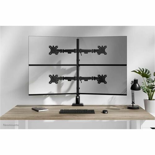 Neomounts NERO Mounting Arm for Monitor, Display - Black - Height Adjustable - 4 Display(s) Supported - 25.4 cm to 81.3 cm