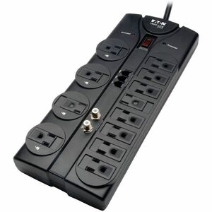 Eaton Tripp Lite Series Protect It! 12-Outlet Surge Protector, 8 ft. (2.43 m) Cord, 2880 Joules, Tel/Modem/Coaxial Protect