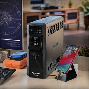 CyberPower PFC Sinewave CP1500PFCLCD - Capacity: 1500VA / 1000W - 1500VA/1000WTower 1.98Minute Full Load - 10 x NEMA 5-15R