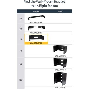 StarTech.com 4U 19in Hinged Wallmounting Bracket for Patch Panel - Wall-mount a patch panel or network switch while provid